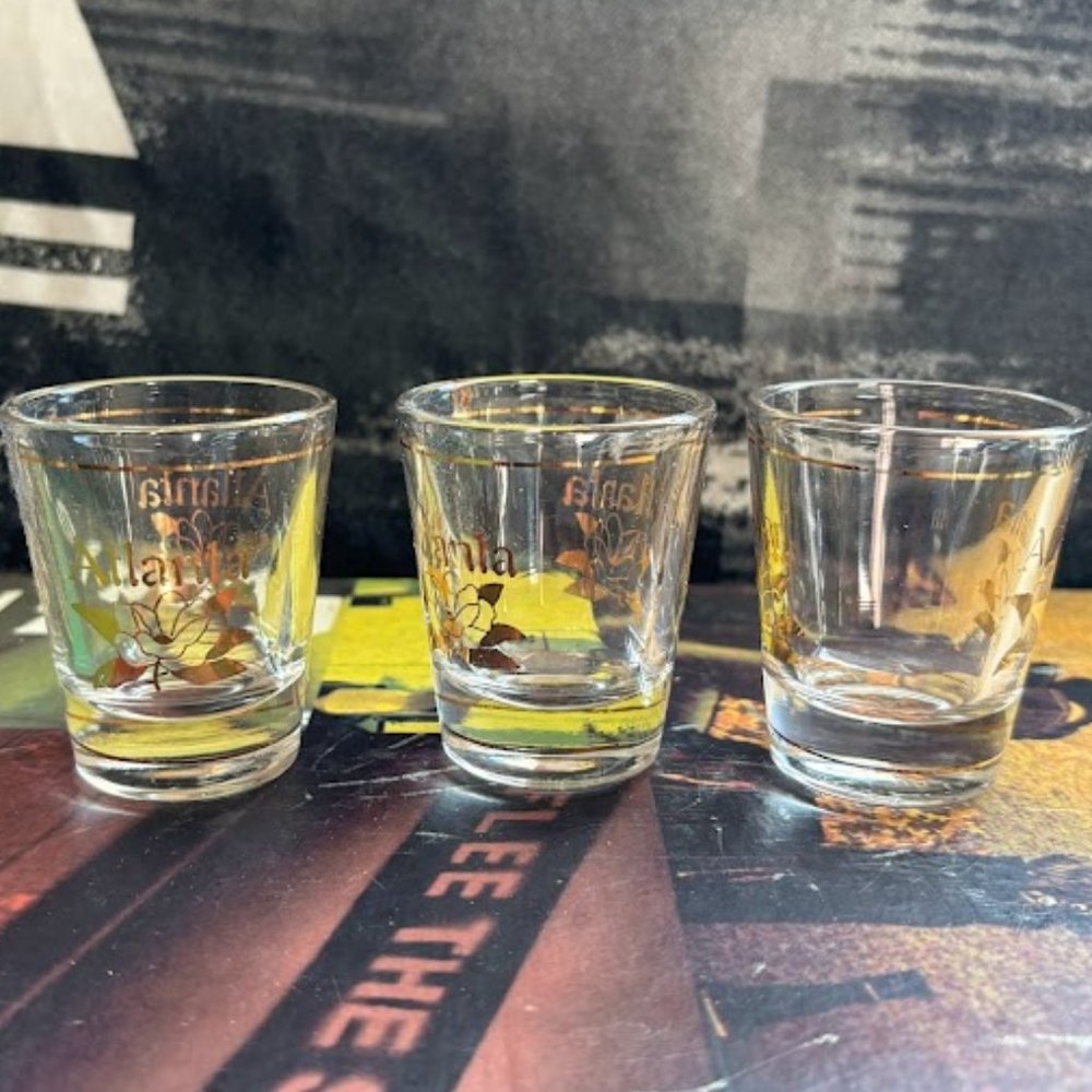 Vintage Atlanta Georgia Souvenir Shot Glasses set of 3.